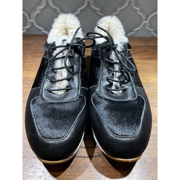 Australian Luxe Collective Sneakers Shoes Size 9 Black Pony Skin Shearling Black - Picture 7 of 13